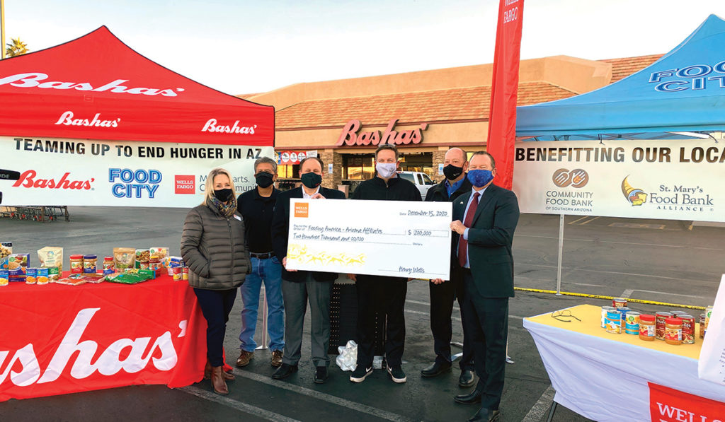Bashas presenting a $200,000 check as a Donation to Feeding America - Arizona