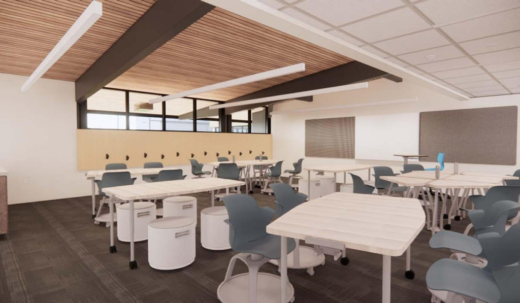 CHASSE Rendering of a redesigned classroom