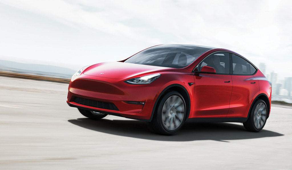 2021 Red Tesla Model Y Exterior
